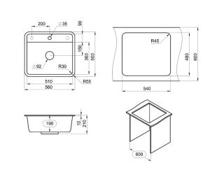 Мойка кухонная Granula Standart 5601, БЕЖЕВЫЙ